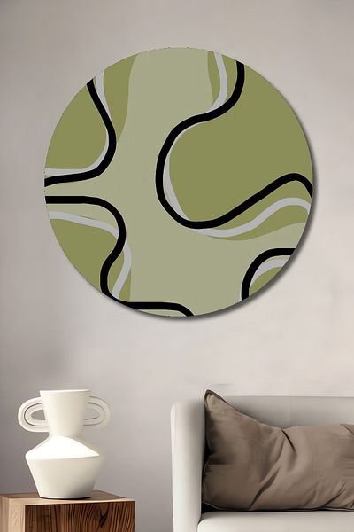 Teona Ahşap Model abstract organic din lemn MDF rotund decorativ pentru acasă, pictură pe perete la locul de muncă