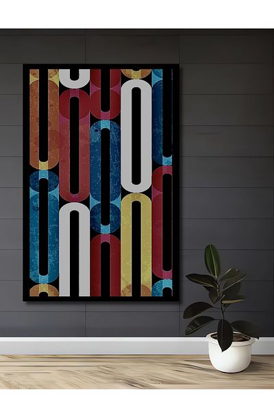 Teona Ahşap Model geometric abstract colorat din lemn MDF dreptunghiular decorativ pentru casa, locul de munca pictura pe perete