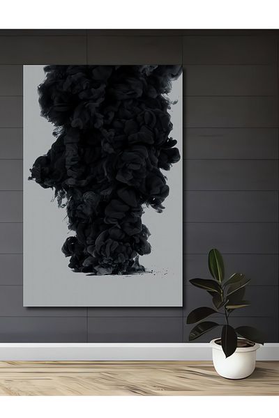 Teona Ahşap Negru Fum Abstract Decorativ Lemn MDF Dreptunghi Acasă, Locul de Muncă Pictură Perete