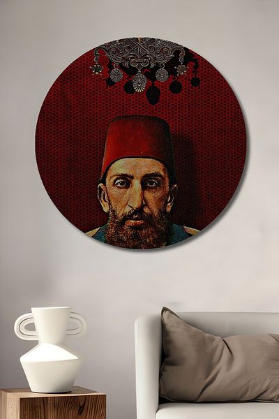 Teona Ahşap Sultanul otoman Abdülhamid Lemn MDF Rotund Decorativ Acasă, Locul de Muncă Pictură de perete