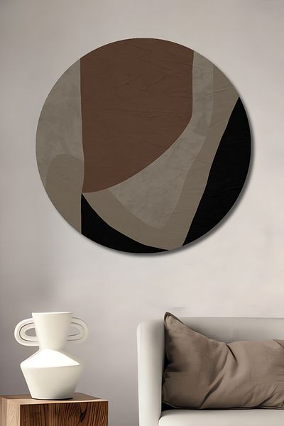 Teona Ahşap Abstracție Modernă Decorativă Lemn MDF Rotund Acasă, Locul de Muncă Pictură Perete