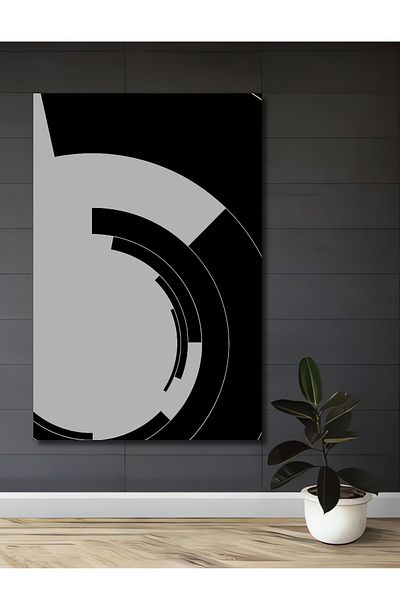 Teona Ahşap Negru Alb Abstract Decorativ Lemn MDF Dreptunghi Acasă, Locul de Muncă Pictură Perete