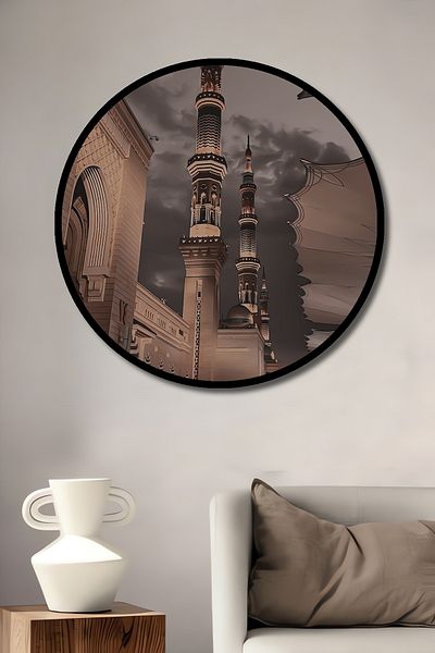 Teona Ahşap Moscheea al Medina MDF din lemn rotund decorativ pentru casa, loc de munca pictura pe perete