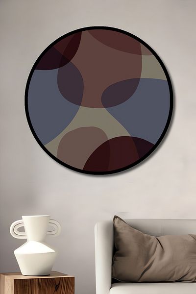 Teona Ahşap Culori abstracte Waves Decorativ Lemn MDF Rotund Acasă, Locul de muncă Pictură murală
