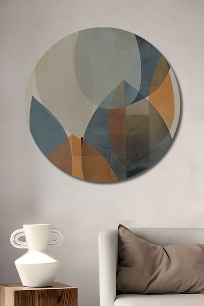 Teona Ahşap Modern Geometric Abstract Lemn MDF Rotund Decorativ Acasă, Locul de Afaceri Pictură Perete