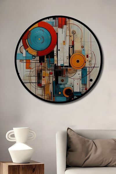 Teona Ahşap Modern Geometric Abstract Art Lemn MDF Rotund Decorativ Acasă, Locul de Muncă Pictură de perete