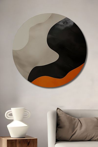 Teona Ahşap Culori abstracte Waves Decorativ Lemn MDF Rotund Acasă, Locul de muncă Pictură murală