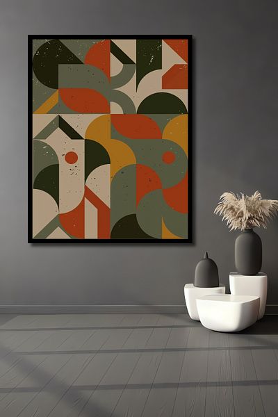 Teona Ahşap Colorat Geometric Abstract Decorativ Lemn MDF Dreptunghi Acasă, Locul de Muncă Pictură Perete