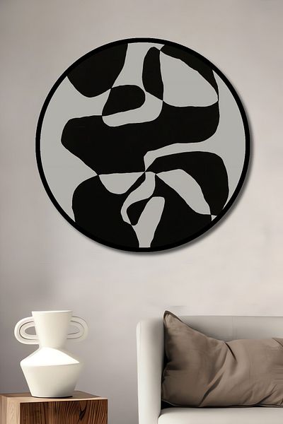 Teona Ahşap Forme geometrice abstracte Decorative din lemn MDF rotund pentru pictura de perete acasa, loc de munca
