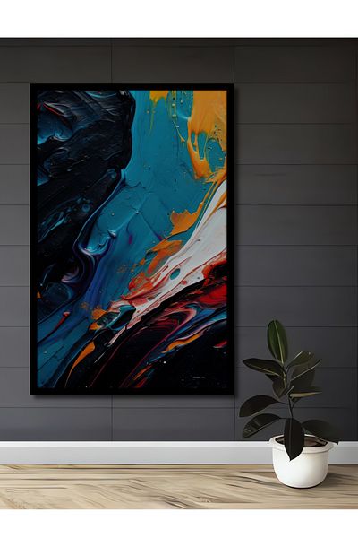 Teona Ahşap Explozie de culoare abstractă Decorativ Lemn MDF Dreptunghi Acasă, Locul de muncă Pictură murală