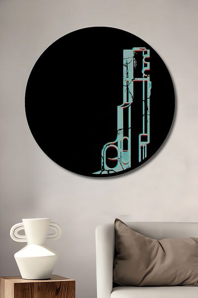 Teona Ahşap Minimalist Neon Pistol Decorativ Lemn MDF Rotund Acasă, Locul de Muncă Pictură Perete