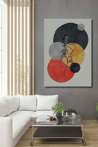 Teona Ahşap Portret liniar modern decorativ din lemn MDF dreptunghiular pentru pictură de perete acasă, la locul de muncă