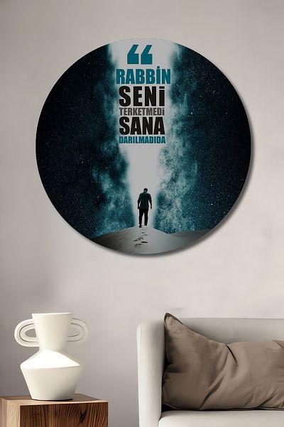 Teona Ahşap Versuri inspiraționale Decorative din lemn MDF rotund pentru pictură de perete acasă, la locul de muncă