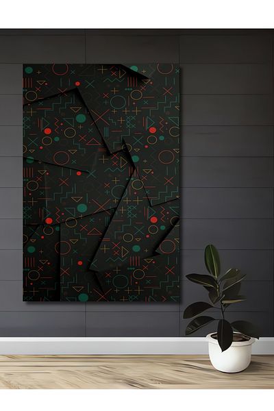 Teona Ahşap Decorativ Lemn MDF Dreptunghiular Casă, Locul de Muncă Pictură Perete Cu Forme Geometrice