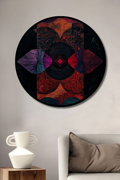 Teona Ahşap Model geometric colorat decorativ din lemn MDF rotund pentru pictura de perete acasa, loc de munca