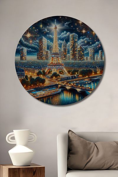 Teona Ahşap Turnul Eiffel de vis, casă rotundă din lemn MDF, pictură murală la locul de muncă