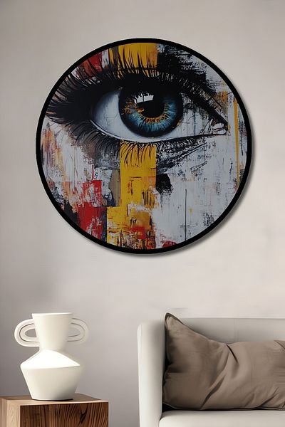 Teona Ahşap Decorativ pentru ochi abstract din lemn MDF rotund pentru casa, locul de munca pictura pe perete