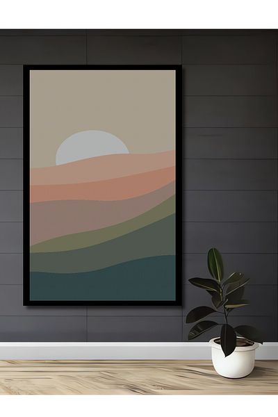 Teona Ahşap Pastel Sunset Landscape Decorativ Lemn MDF Dreptunghi Acasă, Locul de Muncă Pictură Perete