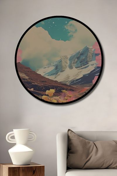 Teona Ahşap Peisaj Lună Magie Lemn MDF Rotund Decorativ Acasă, Locul de Muncă Pictură Perete