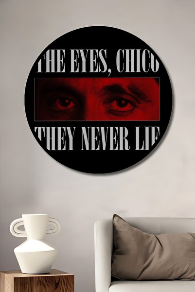 Teona Ahşap Pictură decorativă rotundă din lemn MDF cu aspect de cadru, pentru acasă, la locul de muncă