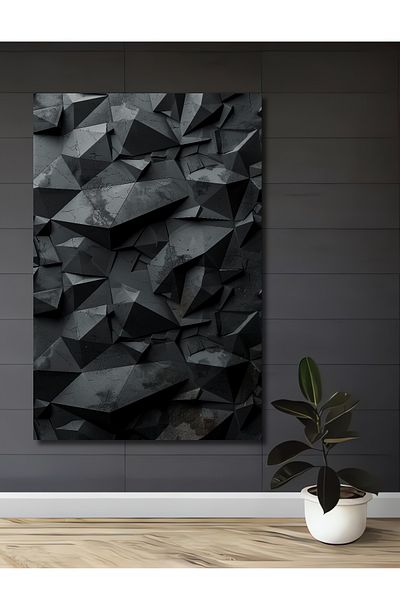 Teona Ahşap Model geometric de piatră decorativă din lemn MDF dreptunghiular pentru pictură de perete acasă, la locul de muncă