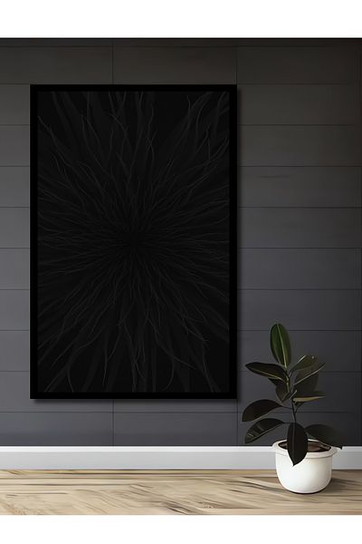 Teona Ahşap Mysterious Dark Abstract Lemn MDF dreptunghiular decorativ pentru casă, loc de muncă pictură murală