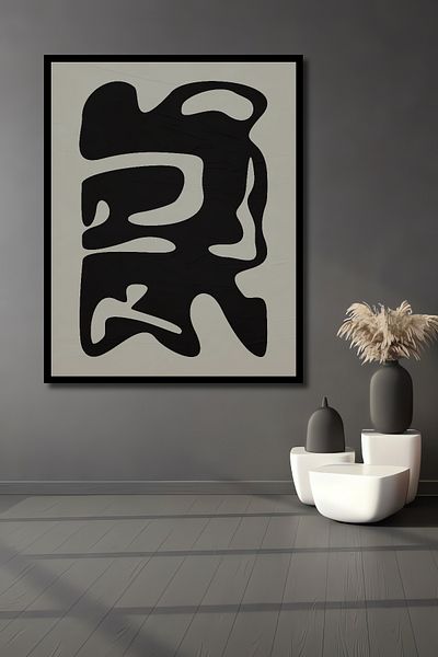 Teona Ahşap Artă abstractă Negru Alb Lemn MDF Dreptunghi Decorativ Acasă, Locul de Muncă Pictură de perete