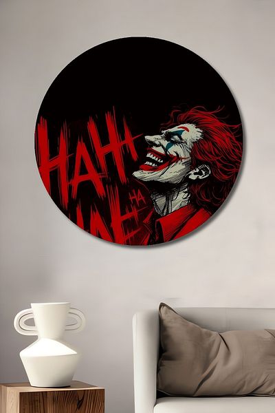 Teona Ahşap Joker Laugh Art Decorativ Lemn MDF Rotund Acasă, Locul de Muncă Pictură Perete