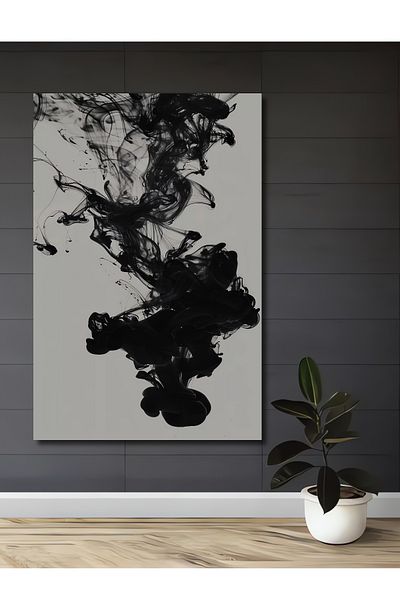 Teona Ahşap Abstracție Cerneală Valuri Decorative Lemn MDF Dreptunghi Acasă, Locul de Muncă Pictură Perete