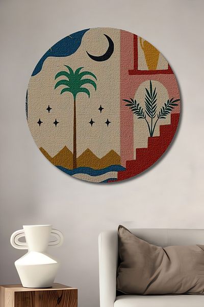Teona Ahşap Natura exotică Lemn MDF Rotund Decorativ Acasă, Locul de Muncă Pictură Perete
