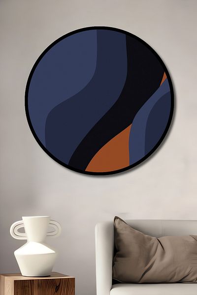 Teona Ahşap Model abstract de val din lemn decorativ MDF rotund pentru pictură de perete acasă, la locul de muncă