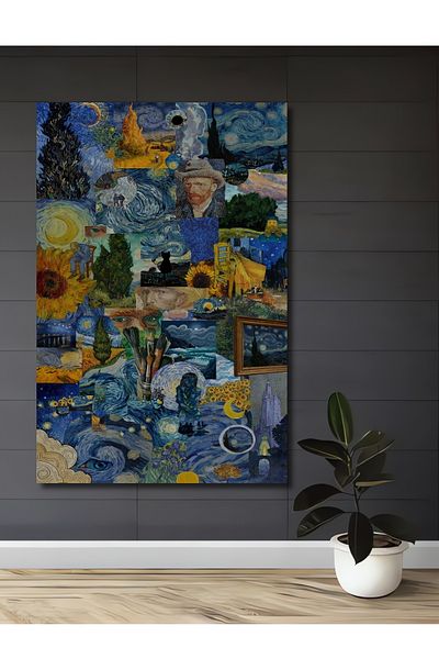 Teona Ahşap Van Gogh Art Mix Decorativ Lemn MDF Dreptunghi Acasă, Locul de Muncă Pictură Perete