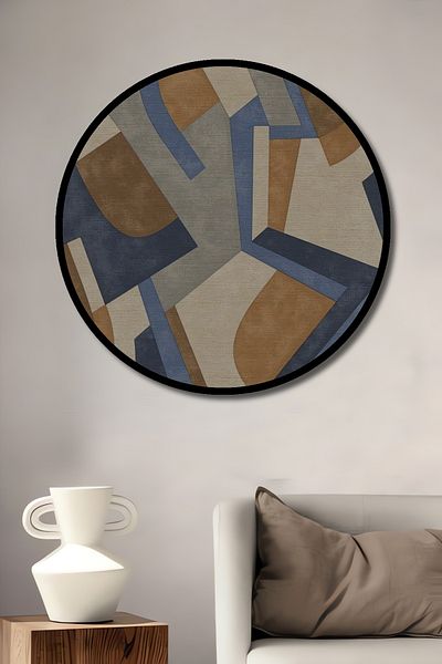 Teona Ahşap Acasă rotundă din lemn MDF decorativ geometric abstract, pictură murală la locul de muncă