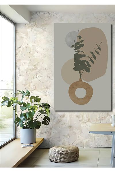 Teona Ahşap Impresionantă plantă minimalistă decorativă din lemn MDF dreptunghiulară pentru pictură murală acasă, la locul de muncă