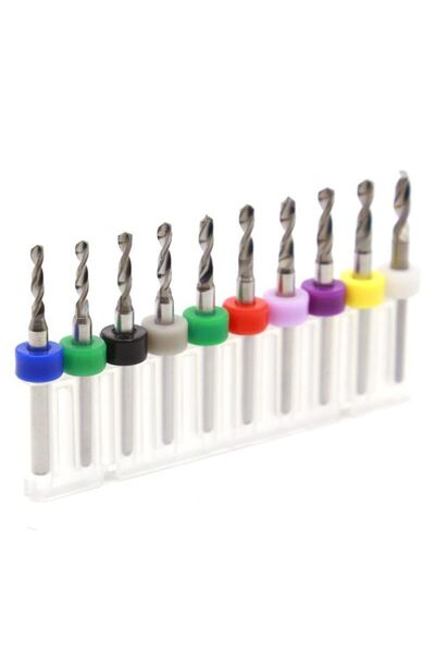 woodhub Tungsten Karbür Mini Cnc Matkap Uç Pcb 10 Lu Set 2.1-3.0mm