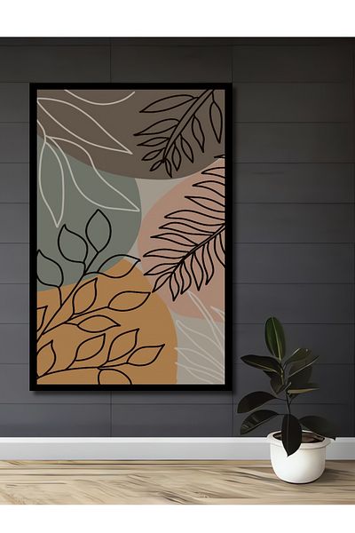 Teona Ahşap Model de frunze naturale din lemn decorativ MDF dreptunghiular pentru pictura de perete acasă, la locul de muncă