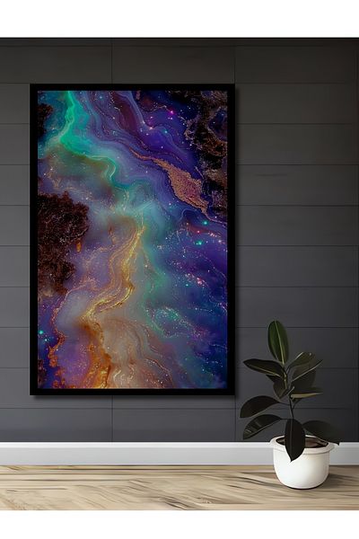 Teona Ahşap Curcubeu Colorat Abstract Lemn MDF Dreptunghi Decorativ Acasă, Locul de Muncă Pictură Murală