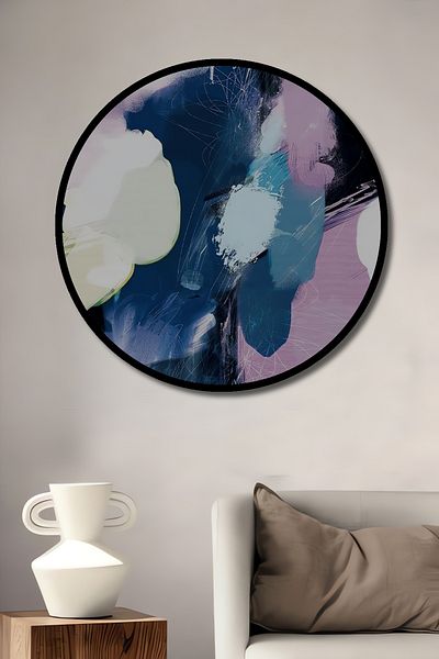 Teona Ahşap Abstract Brush Strokes Decorativ Lemn MDF Rotund Acasă, Locul de muncă Pictură murală