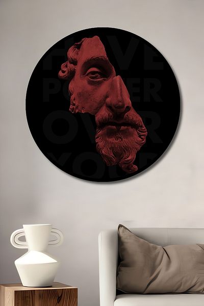 Teona Ahşap Cuvinte puternice ale minținii Decorativ din lemn MDF rotund pentru pictură de perete acasă, la locul de muncă