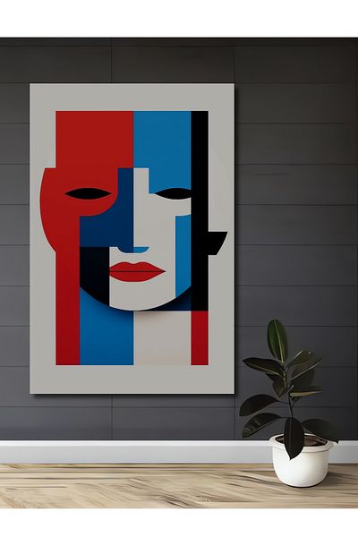 Teona Ahşap Portret de față abstractă Decorativ Lemn MDF Dreptunghi Acasă, Locul de muncă Pictură murală