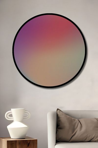 Teona Ahşap Casa rotundă din lemn MDF decorativ modern de culoare pastel, pictură murală la locul de muncă