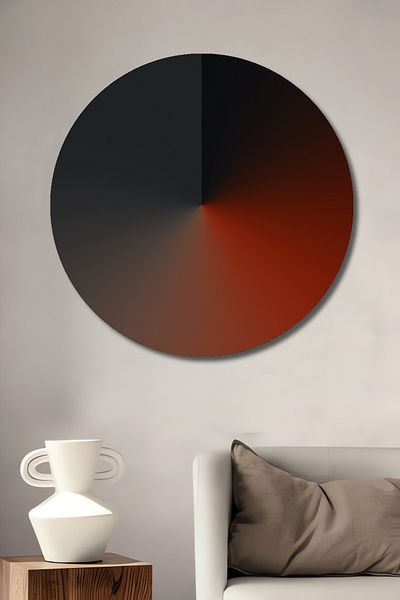 Teona Ahşap Transiții de culoare abstracte Decorative din lemn MDF rotund pentru casă, loc de muncă pictură murală
