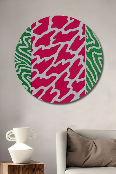 Teona Ahşap Energetic Zigzag Model Decorativ Lemn MDF Rotund Acasă, Locul de Muncă Pictură Perete