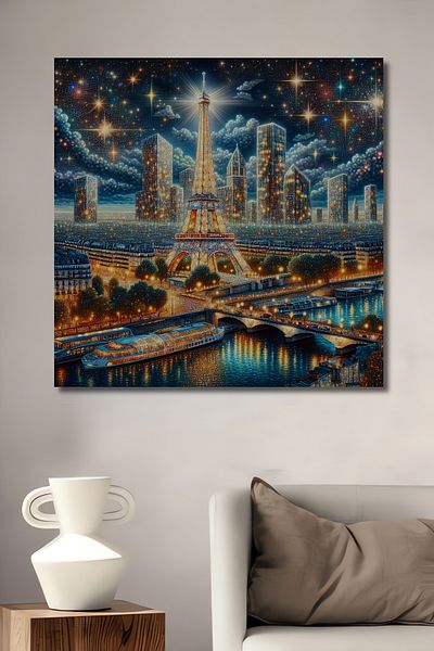 Teona Ahşap Turnul Eiffel de vis, decorativ din lemn MDF, dreptunghiular, pictură murală pentru locul de muncă