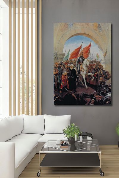Teona Ahşap Fatih Sultan Mehmet Zaferi Διακοσμητικό Ξύλινο MDF Ορθογώνιο Σπίτι, Επαγγελματικός Χώρος Ζωγραφική τοίχου