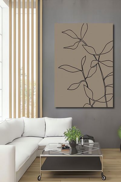 Teona Ahşap Model de frunze rafinat din lemn decorativ MDF dreptunghiular pentru pictura de perete acasa, loc de munca