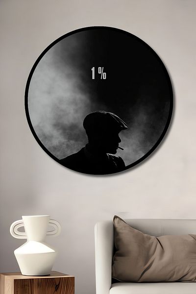 Teona Ahşap Peaky Blinders Silhouette Decorativ Lemn MDF Rotund Acasa, Locul de Muncă Pictură Perete