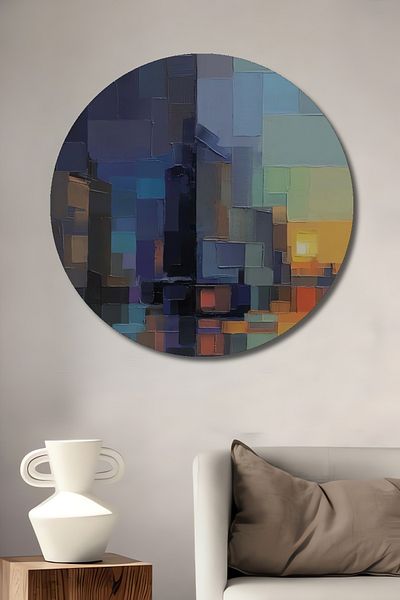 Teona Ahşap Dansul culorilor Decorativ Lemn MDF Rotund Acasă, Locul de Muncă Pictură Perete