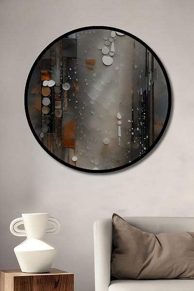 Teona Ahşap Modern Abstract Geometric Decorativ Lemn MDF Rotund Acasă, Locul de Muncă Pictură de perete
