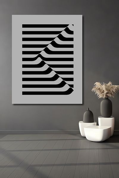 Teona Ahşap Motive de iluzie optică Decorativ Lemn MDF Dreptunghi Acasă, Locul de muncă Pictură murală